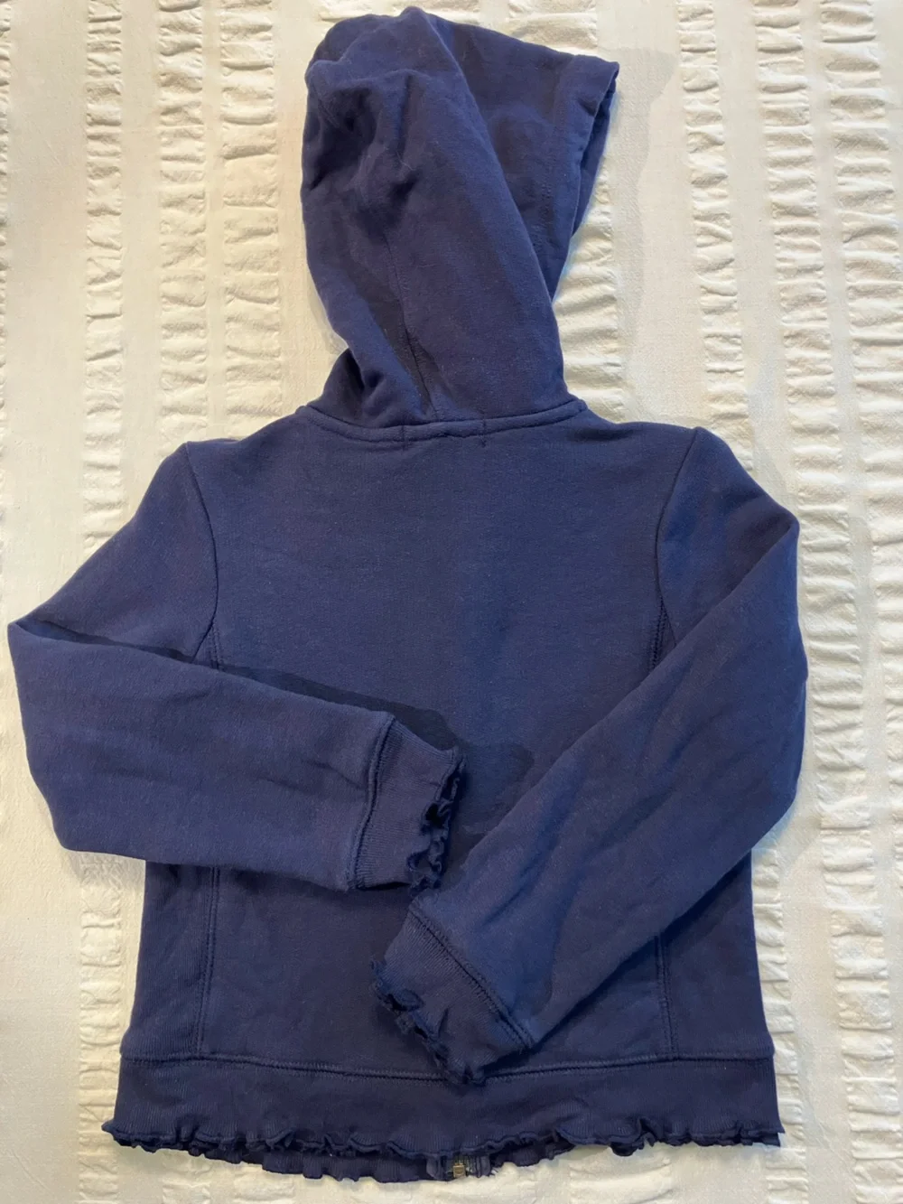Ralph Lauren Girls Navy Hooded Zip-Up Sweatshirt with Pink Pony